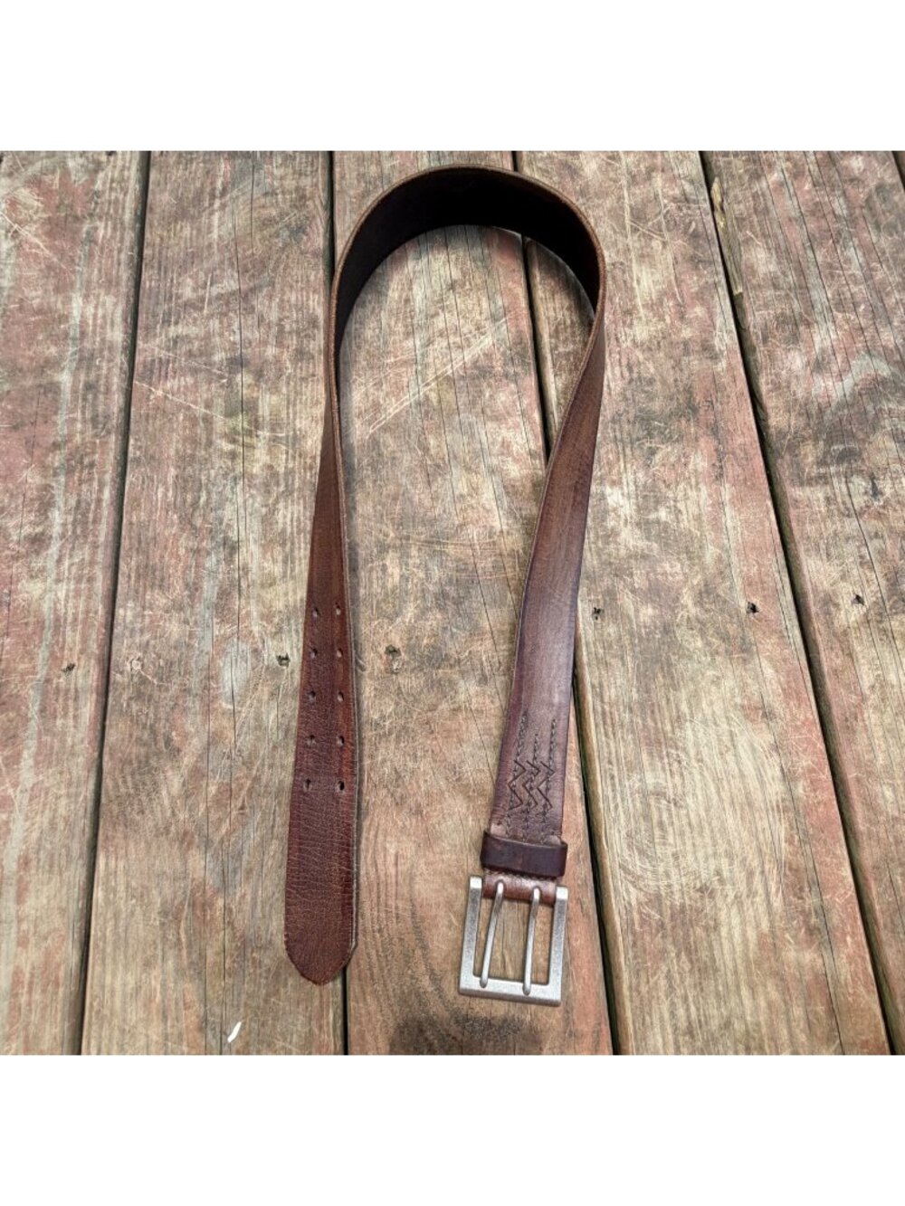 Vintage Brown Leather Belt With Metal Buckle By Wilsons Leather Size L